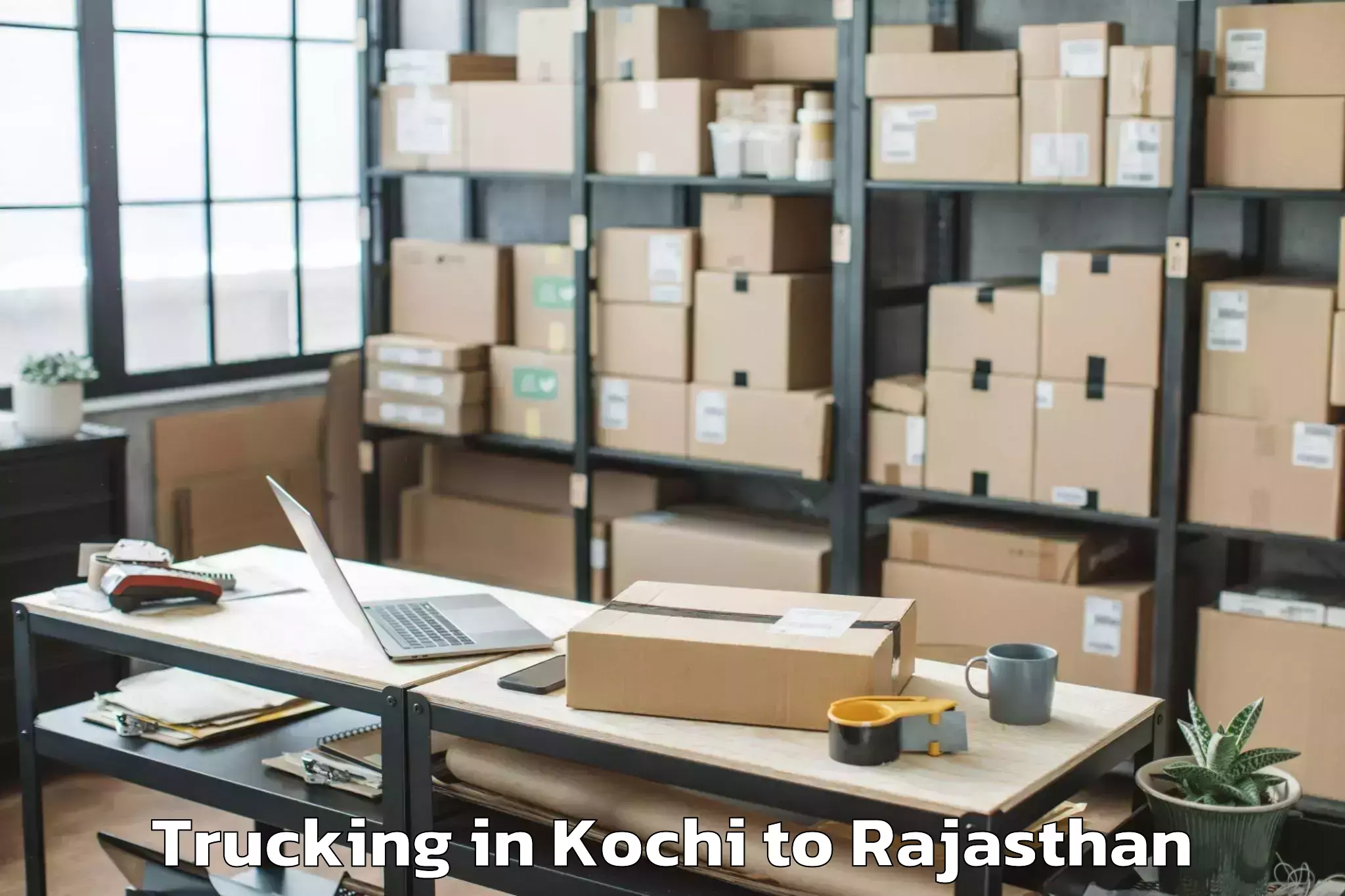 Easy Kochi to Hindaun Trucking Booking